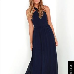 Navy blue maxi dress / prom dress Lulus